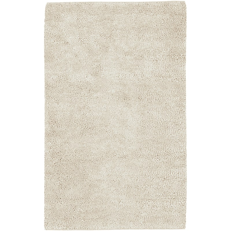 Handmade Jefferson Felted Wool Plush Area Rug - 5' x 8' - Ivory - Runner/Rectangle