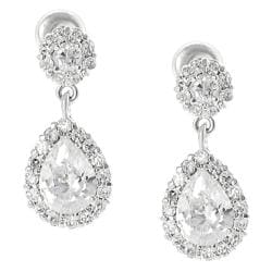 Icz Stonez Sterling Silver Cubic Zirconia Teardrop Earrings - 13664151 ...