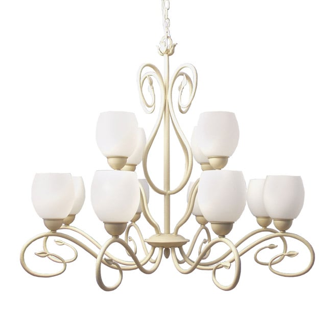 Woodbridge Lighting Champlaign 12-light Washed Gold Chandelier (Champlaign 12-light Washed Gold Chandelier) - Chandeliers For Bedrooms by Overstock.com