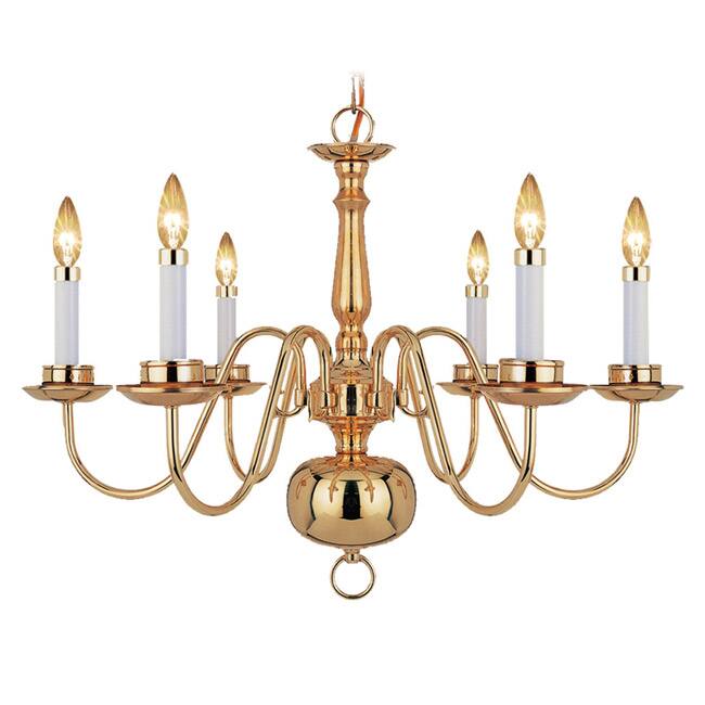 Woodbridge Lighting Williamsburg 6-light Polished Bronze Chandelier