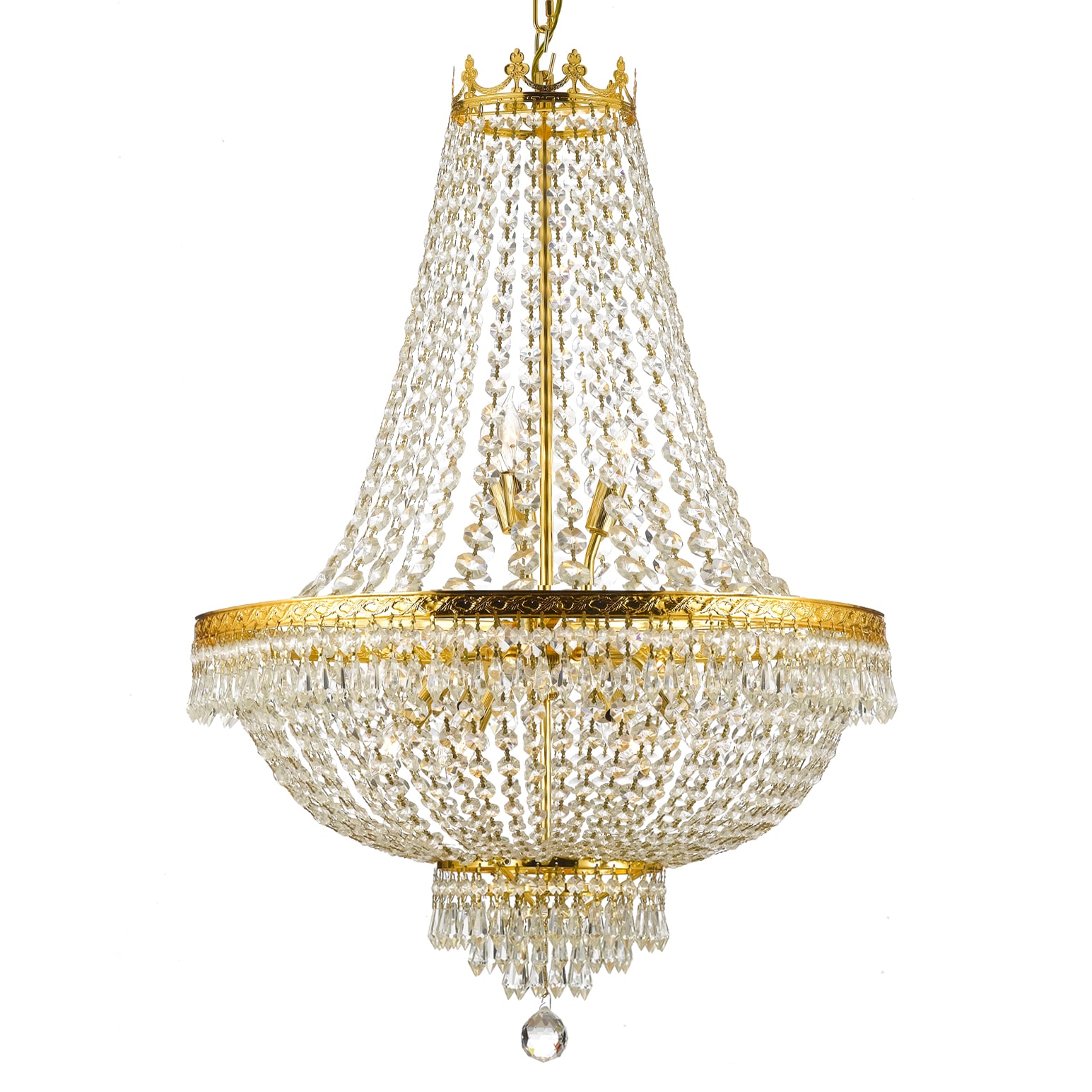 Gallery Empire Crystal 9-light Chandelier (9 light all crystal chandelier) - Chandeliers For Bedrooms by Overstock.com