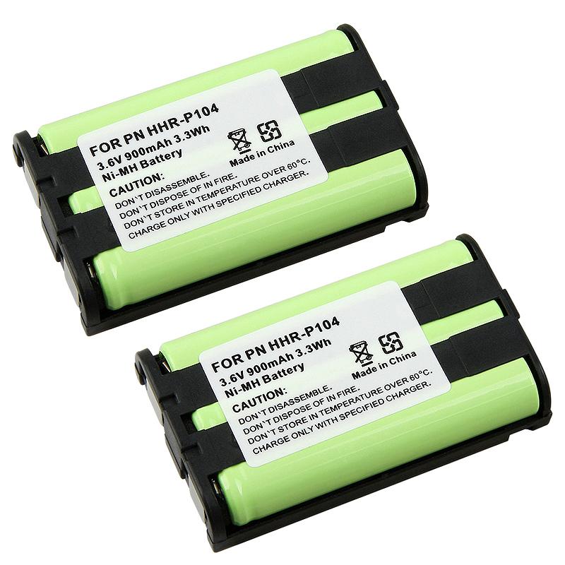 INSTEN Ni-MH Cordless Green/ Black Phone Battery for Panasonic HHR-P104 (Pack of 2)