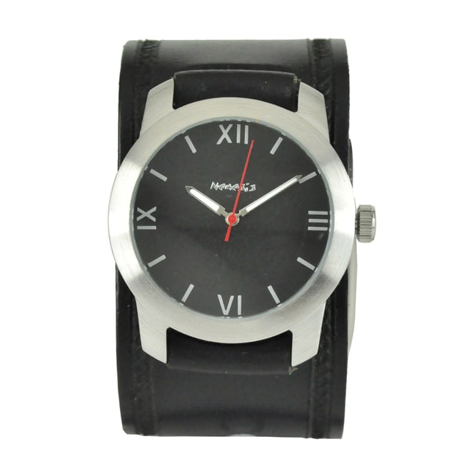 Nemesis Elite Black Leather Cuff Watch