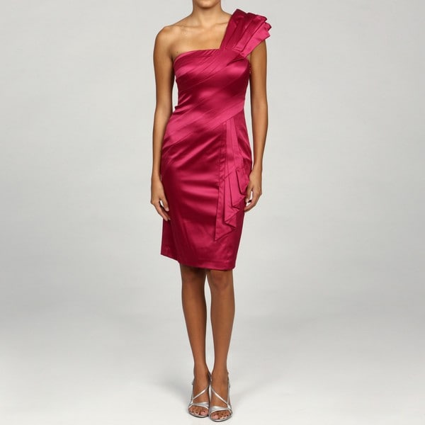 Shop Jessica Simpson Women's Pink One-shoulder Satin Dress - Free ...