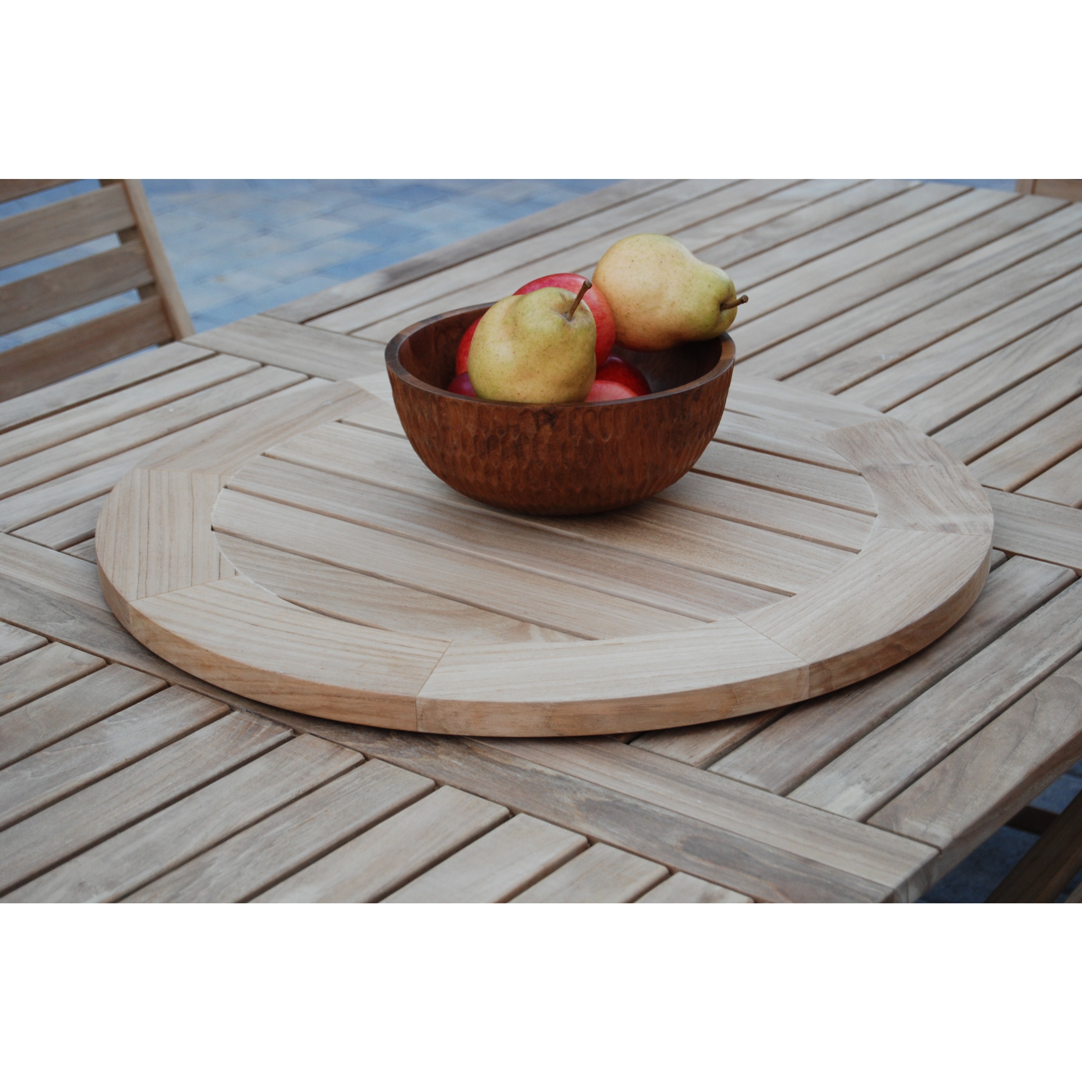 Teak Dining Table With Lazy Susan: Convenience At Your Fingertips