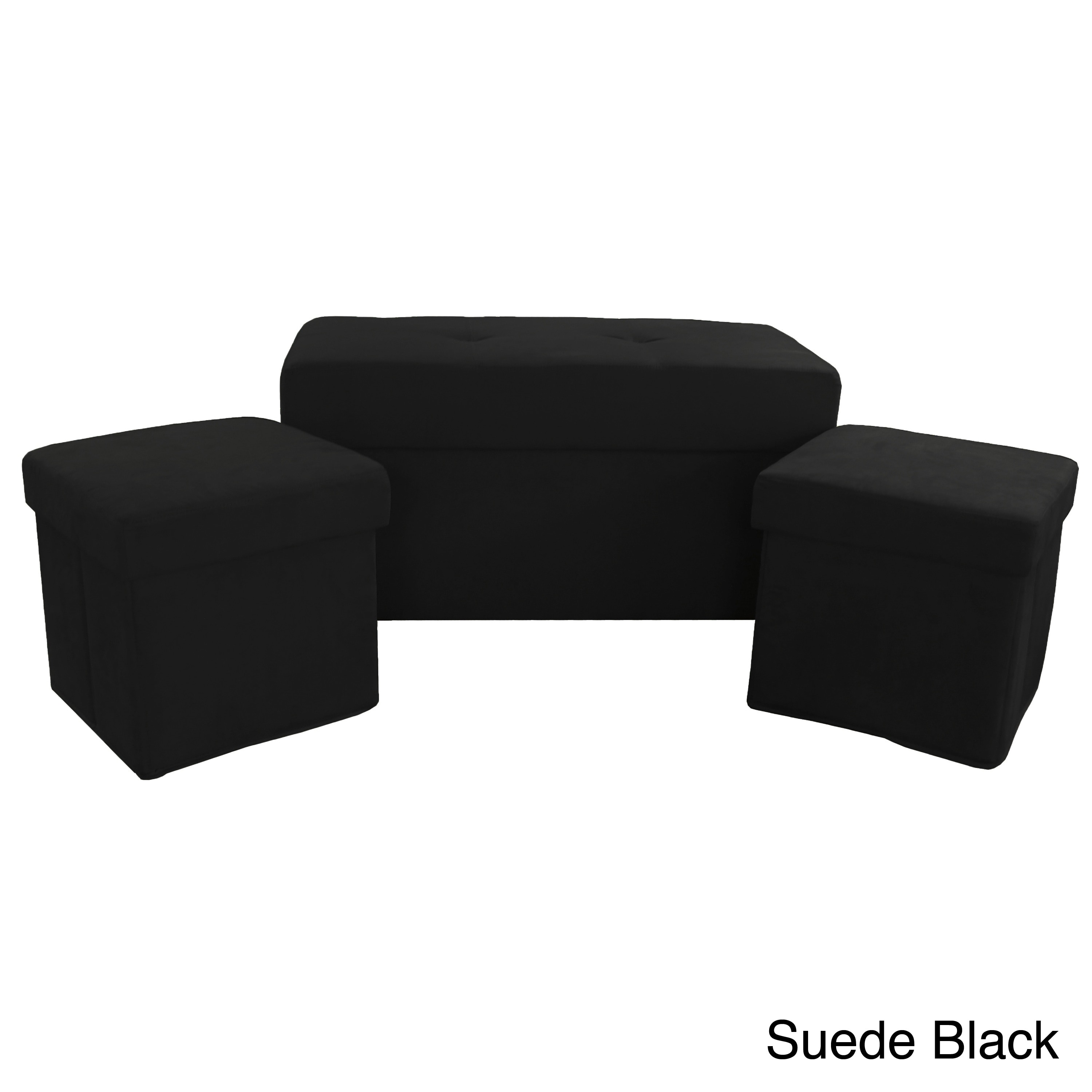 Vanderbilt Foldable 3 piece Storage Ottoman Set