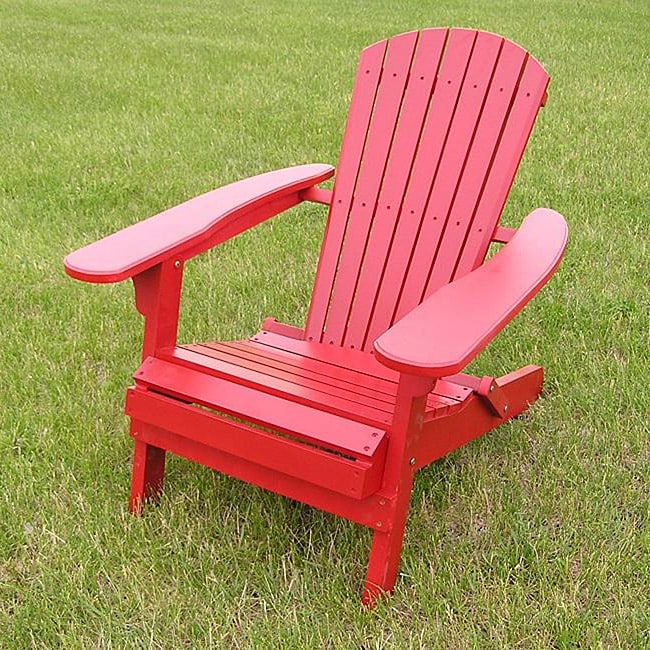 Shop Deluxe Red Adirondack Foldable Chair - Free Shipping Today