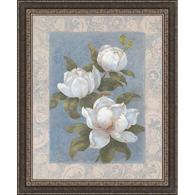 Vivian Flasch 'Blue Magnolias I' Framed Print Art