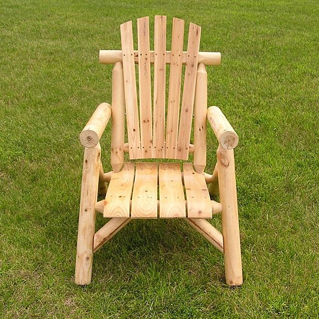 White Cedar Clear Coated Log Lounge Chair (Natural, clear seal coatMaterials White cedar wood.Insect and weather resistantIndoor/Outdoor Outdoor or indoorDimensions 39 inches high x 27 inches wide x 32 inches deepSeat dimensions 20.5 inches wide x 32 i