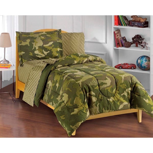 slide 2 of 7, Dream Factory Geo Camo Full 7-piece Bed in a Bag with Sheet Set