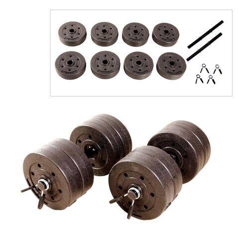 CAP Barbell 40 lb Cement Dumbbell Set - brown