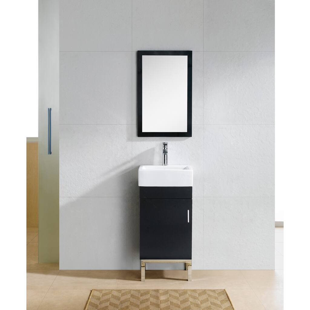 Fine Fixtures Fashion Single-Drawer Black-and-White Wood/Ceramic Vanity