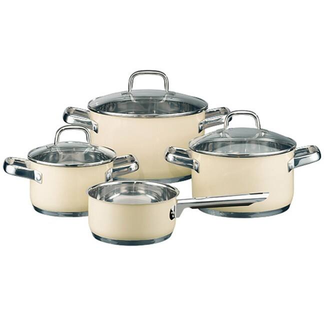 Elo Classic Color Stainless Steel 7-piece Vanilla Cookware Set