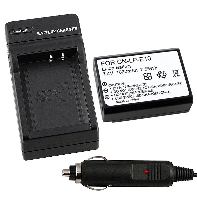 INSTEN 2-piece Battery Charger with Battery for Canon 1100D Rebel 3 Kiss