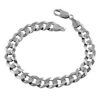 14k White Gold 4 5mm Solid Cuban Curb Link Bracelet Chain 8 Fremada 14k White Gold 8 5 Inch Curb Bracelet