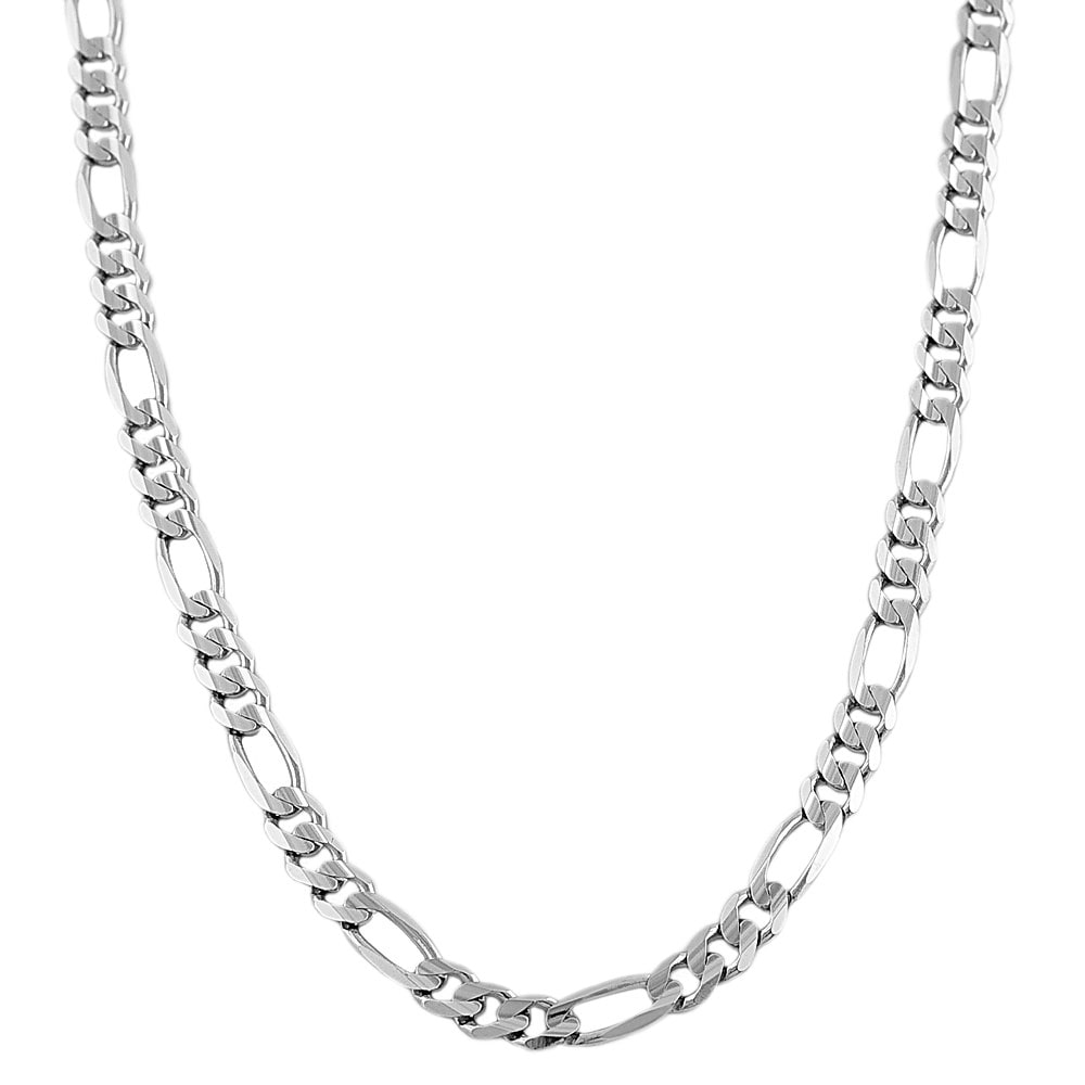 Fremada 14k White Gold 16-inch Classic Figaro Link Chain - Overstock ...