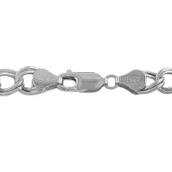 Fremada 14k White Gold 7.3 mm Classic Flat Charm Bracelet Fremada Gold Bracelets