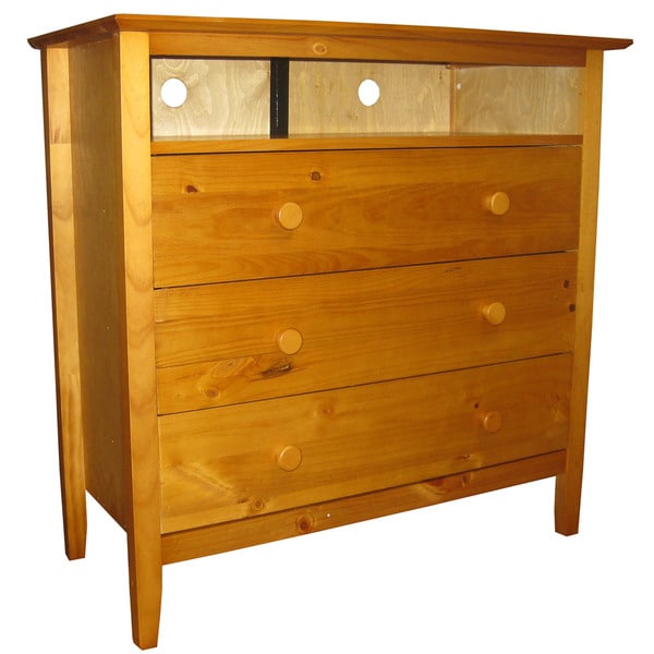 Shop Scandinavia Solid Pine 3drawer Dresser TV Console Free Shipping