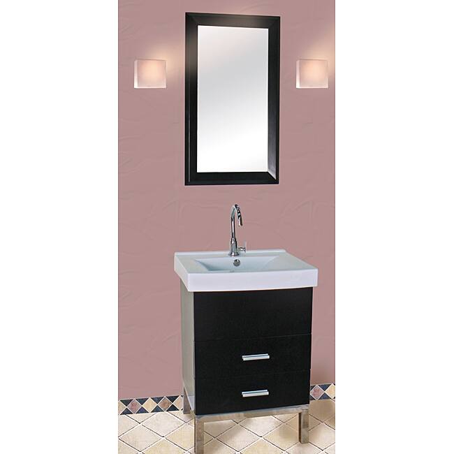 Fine Fixtures Fashion Black and White Wood/ Ceramic Vanity