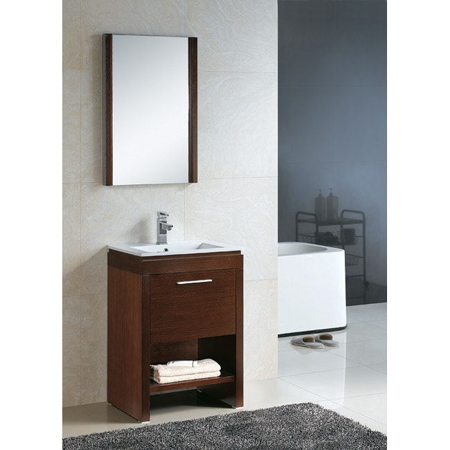 Modena Wenge And White Wood/ Ceramic Vanity