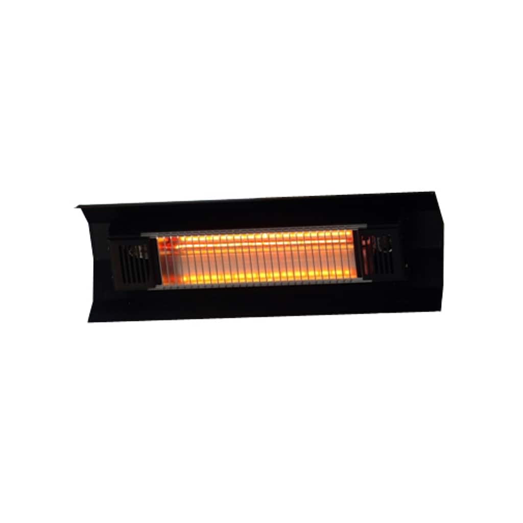 Black Steel Wall Mounted Infrared Patio Heater - N/A