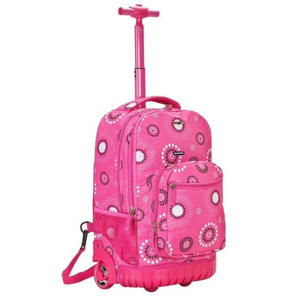 Shop Rockland Deluxe Pink Pearl Rolling 18-inch Laptop Backpack ...