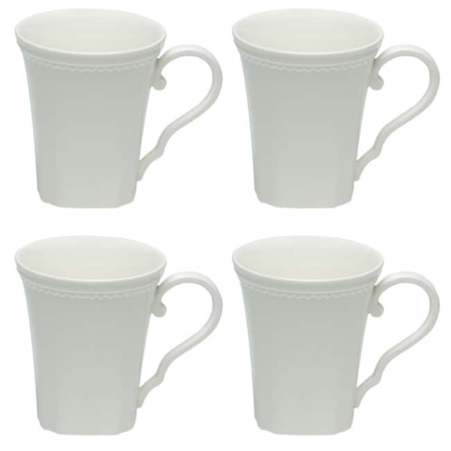 Classic White Mugs 14oz Set/4
