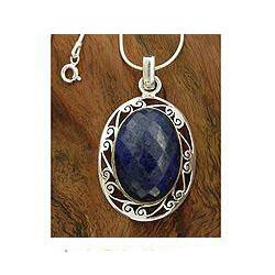 Handmade Seductive Blue Snake Chain Sterling Silver Lapis Lazuli Necklace (India)