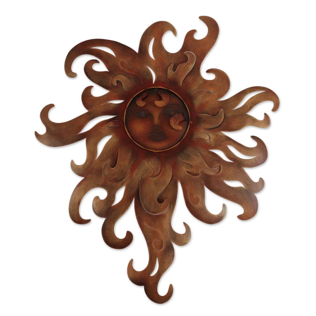 Handmade Lady of the Sun Metal Wall Art (Mexico)