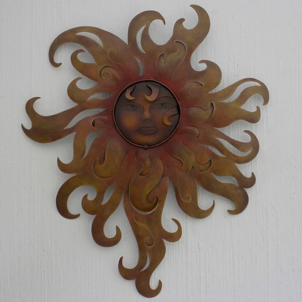 Outdoor Metal Wall Art Sun lady of the sun indoor outdoor patio garden weathered decorator Outdoor Metal Wall Art Sun lady of the sun indoor outdoor patio garden weathered decorator
