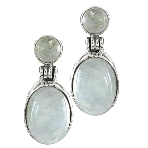Handmade Sterling Silver Moonlight Delight Dangle Earrings (India)