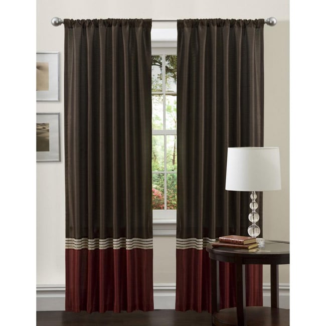 Lush Decor Red 84 inch Villagio Curtain Panel