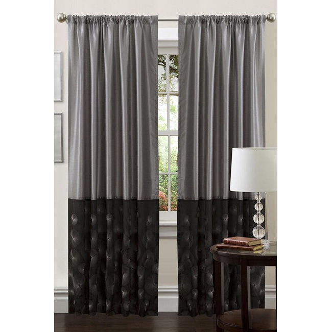 Lush Decor Black/ Silver 84 inch Ovation Curtain Panel