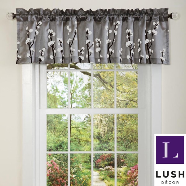 Lush Decor Black/ Silver Cocoa Flower Valance Lush Decor Valances