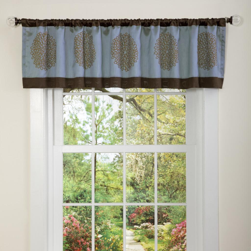 Shop Lush Decor Blue Chocolate Sandra Valance Overstock 6072495
