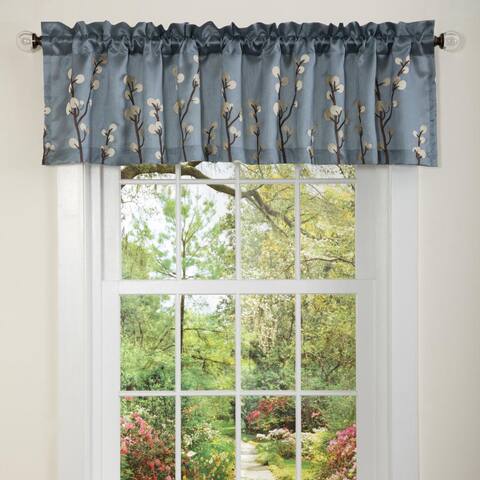 Copper Grove Mostri Blue Cocoa Flower Valance - 84x18