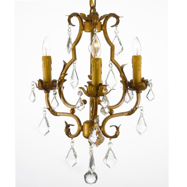 Gallery Wrought Iron Crystal Accented Mini Chandelier Free Gallery Wrought Iron Crystal Accented Mini Chandelier