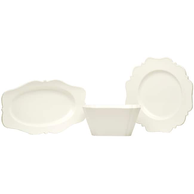Red Vanilla Pinpoint White 3Pc Hostess Set