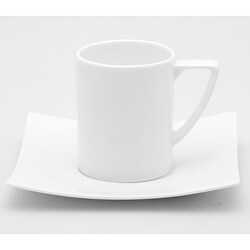 Shop Extreme White Espresso Cup And Saucer Set Of 6 Overstock