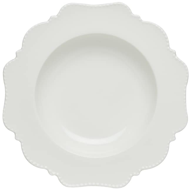Red Vanilla Pinpoint White Rimmed Soup Bowl Set of 6