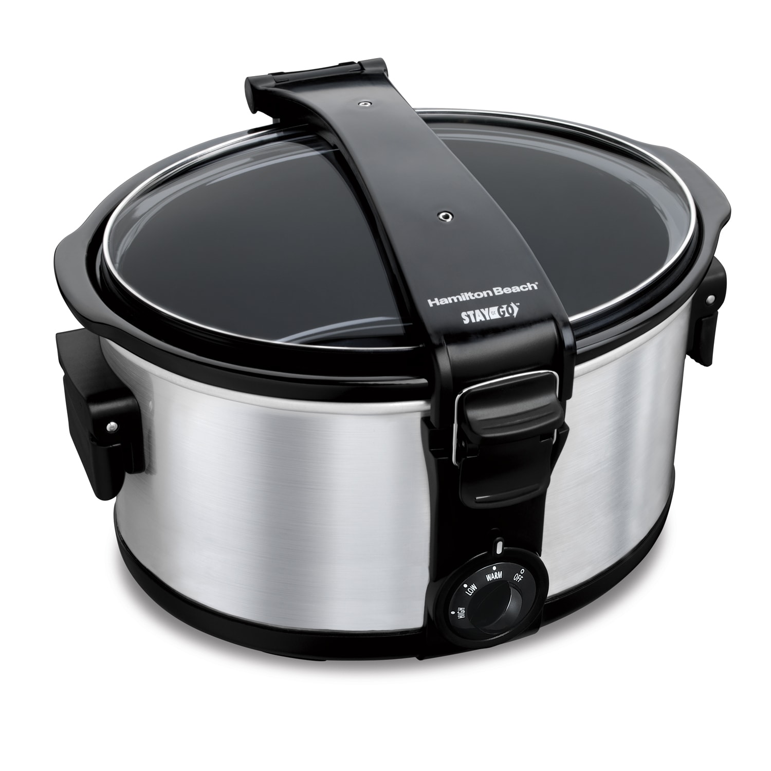 Best Buy: Hamilton Beach Stay or Go 4-Quart Slow Cooker Silver/White 33346