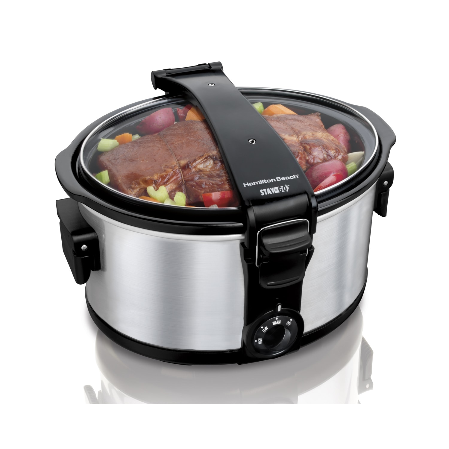  Hamilton Beach Programmable Slow Cooker with Flexible Easy  Programming, 5 Cooking Times, Dishwasher-Safe Crock, Lid, 7 Quart, Silver:  Crock Pots: Home & Kitchen