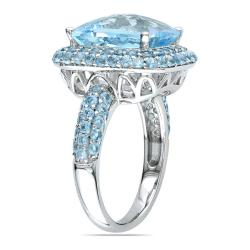 Miadora Sterling Silver Sky and Swiss Blue Topaz Ring - Overstock ...