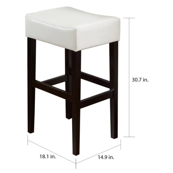 Lopez 30inch Ivory Bonded Leather Backless Bar Stools (Set of 2) by
