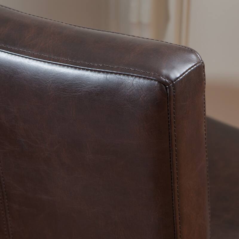 Lopez 30-inch Brown Leather Bar Stools by Christopher Knight Home (Set of 2)