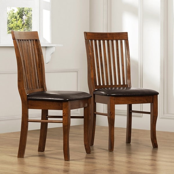 Ernest Mahogany Slat Back Dining Chairs (Set of 2) - Free Shipping ...