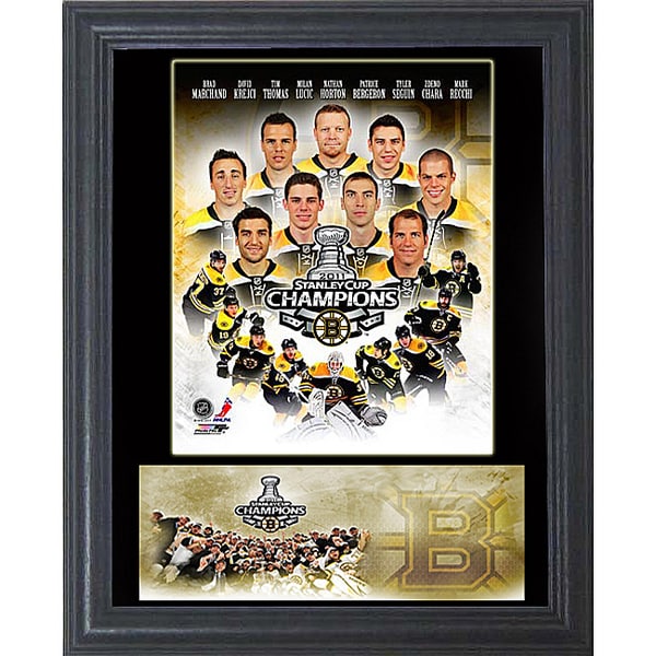 2011 Stanley Cup Champion Boston Bruins 11"x14" Wood/Glass Cachet Frame