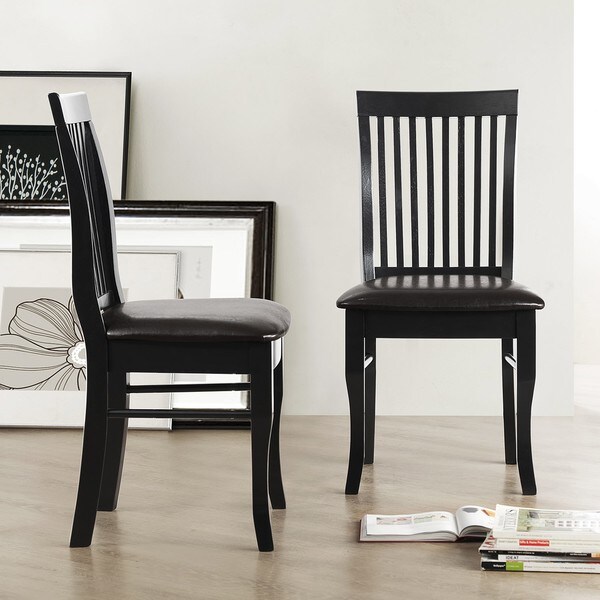 Oscar Black Slat Back Dining Chairs (Set of 2) Free Shipping Today