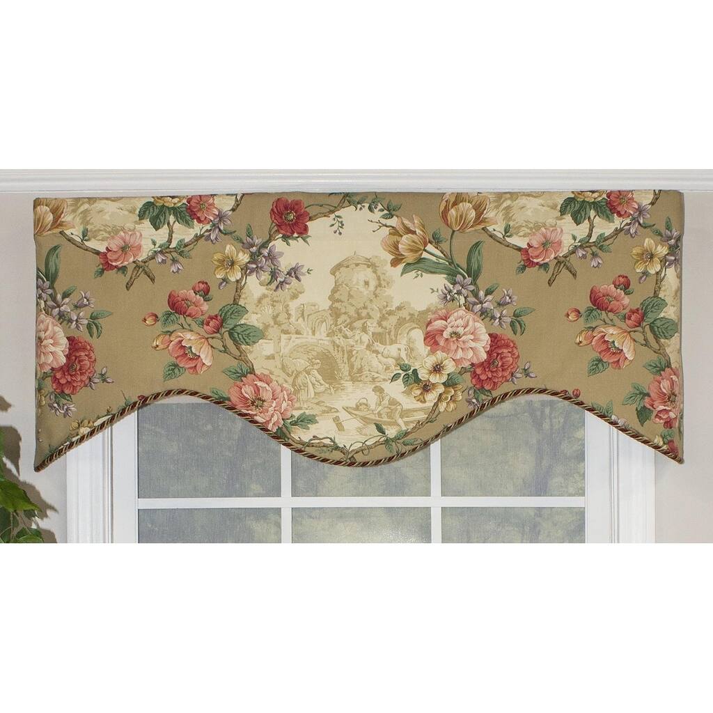 RLF Home Antique Toile Cornice 50" Window Valance - Multi