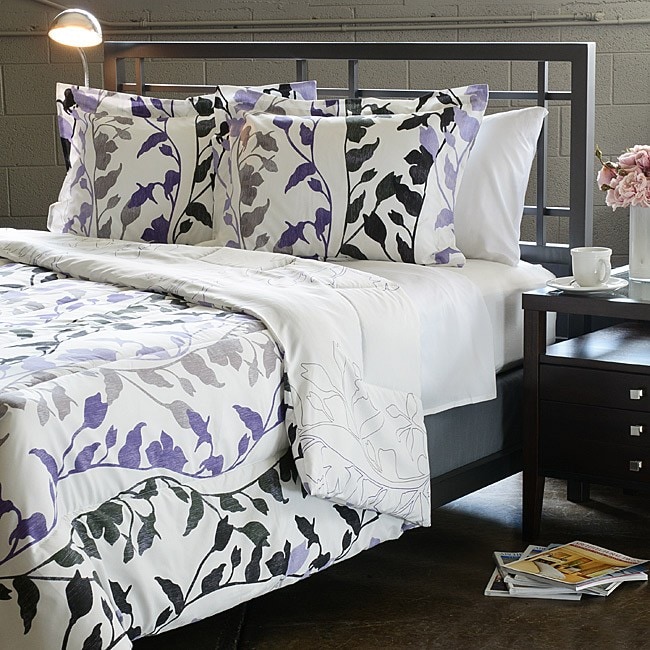 Grace Purple Twin size Duvet Cover Set  